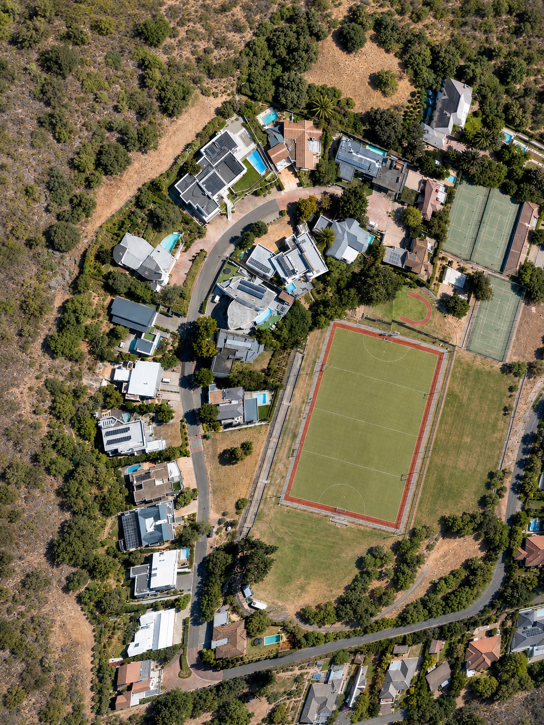 Aerial view of L'Ideal Estate beside the Paarl school fields
